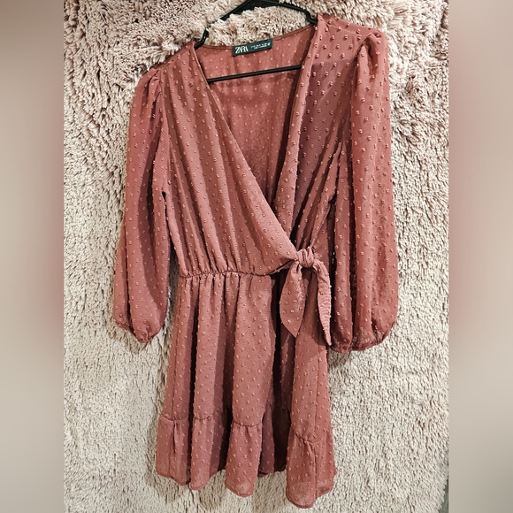 ZARA Dotted Mesh Romper Dress - Picture 3 of 15